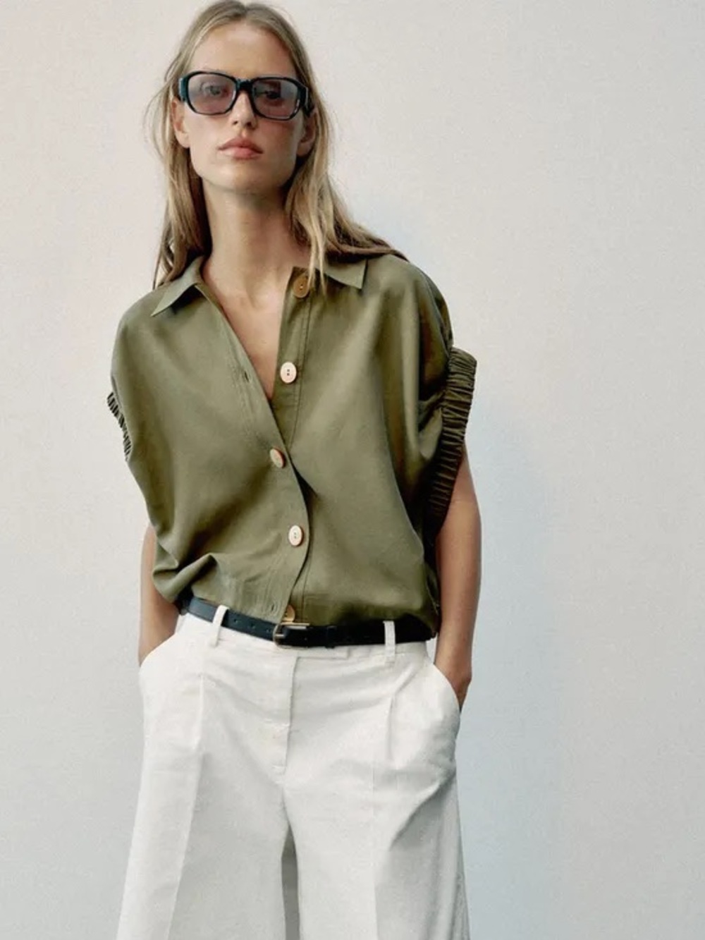 NWT Zara draped sleeve shirt